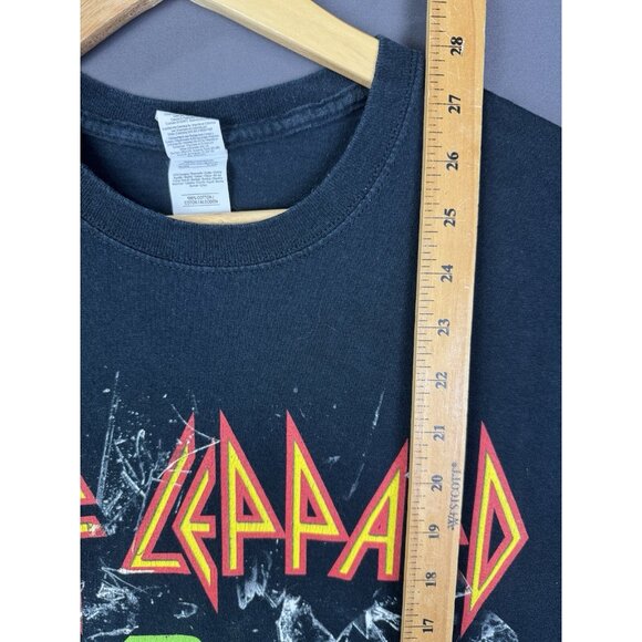Vintage Y2K Band Tee Concert Def Leppard Poison XXX Tesla Black Shirt Large Tour - Picture 11 of 11